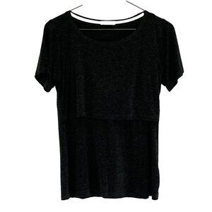 Smallshow Nursing Top sz S Short Sleeve Gray